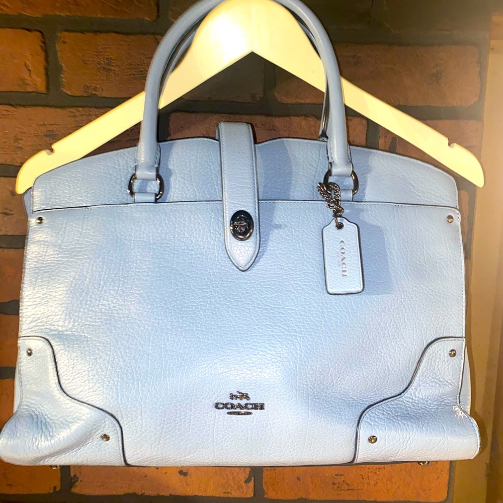 Coach Mercer Satchel Cornflower Blue Large Size BARELY USED